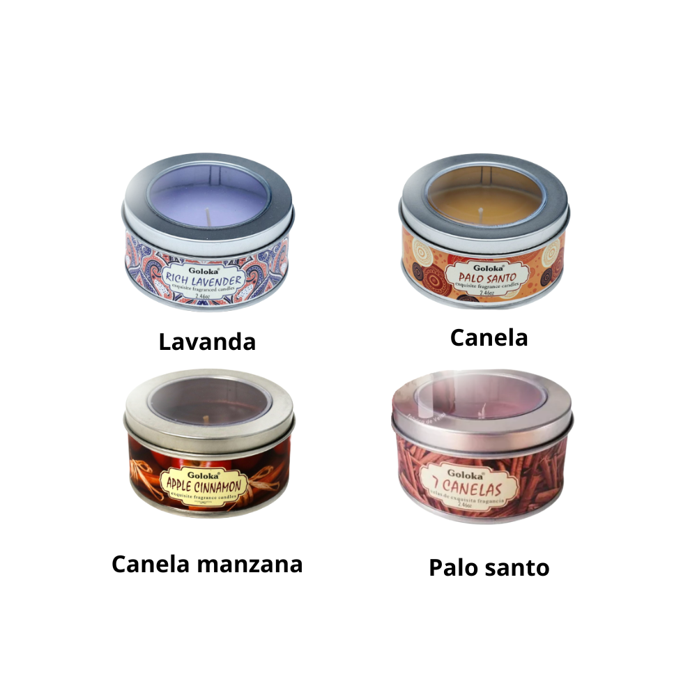 VELAS EN LATA AROMÁTICAS x 2.46 oz