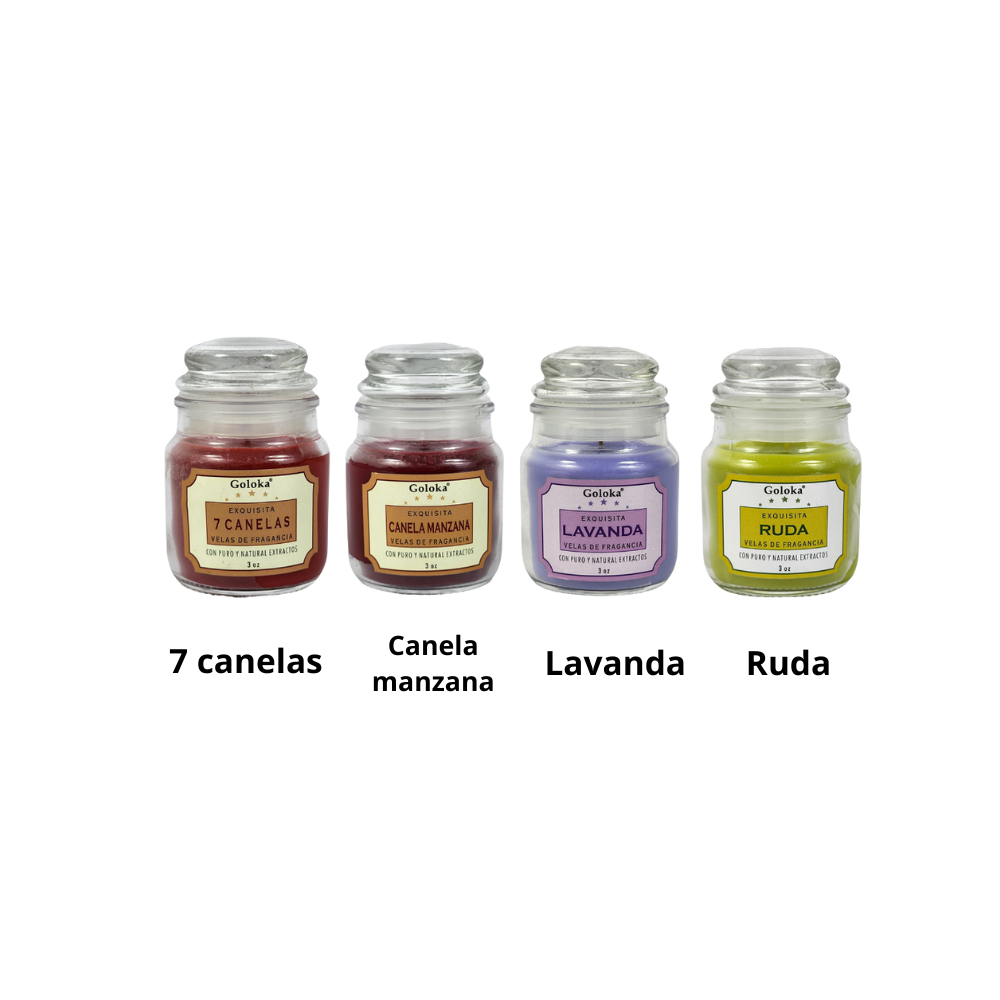 Velas de vidrio aromáticas x 3 oz